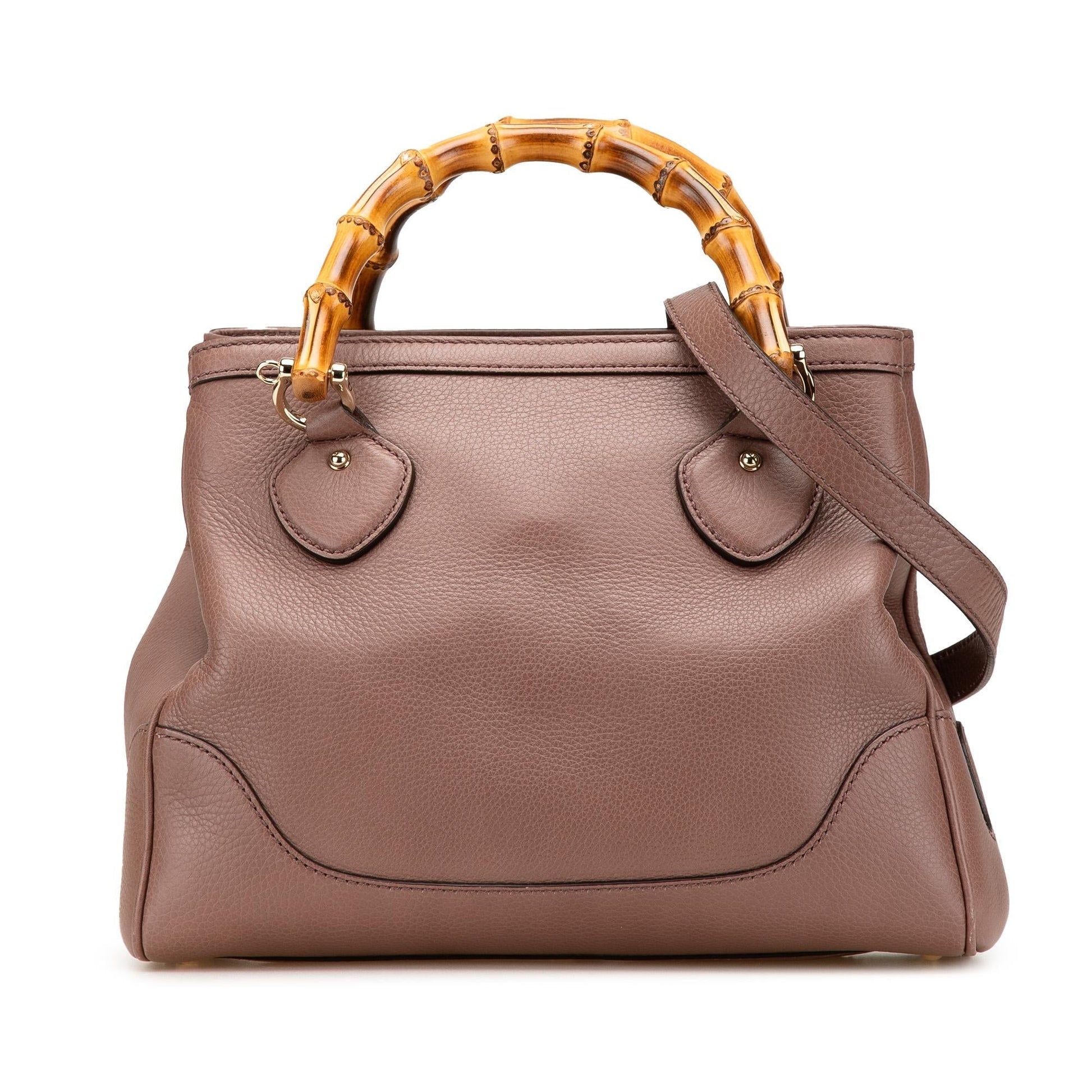 Gucci Small Pebbled Calfskin Diana Bamboo Top Handle Tote
