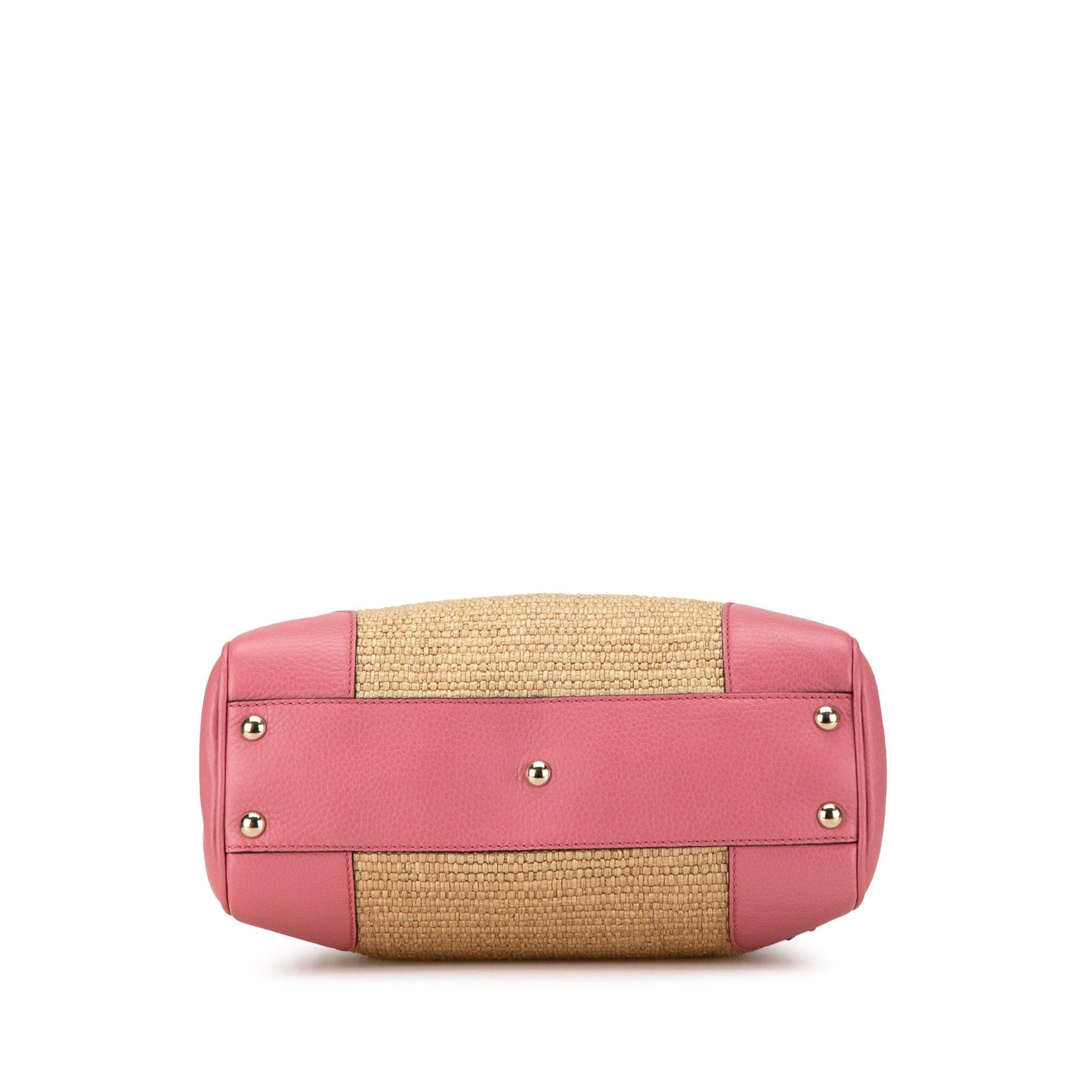 Gucci Small Raffia Bamboo Shopper Tote (SHG-705pfP)