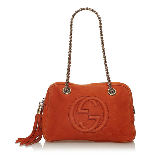 Gucci Soho Chain Nubuck Leather Shoulder Bag