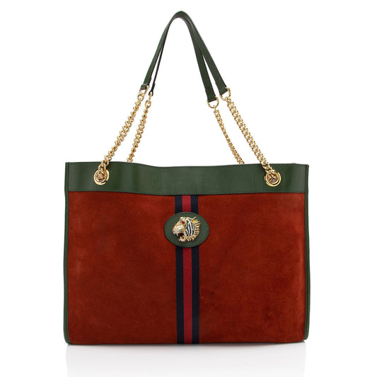 Gucci Nylon Pochette Leather Tote