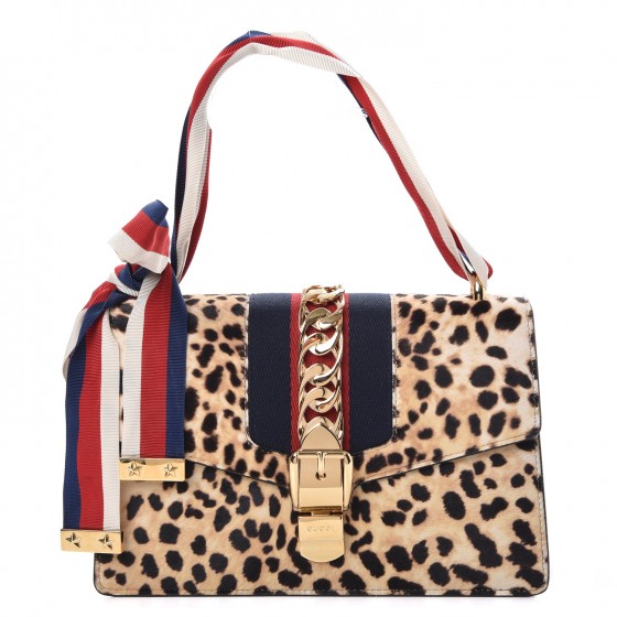 Gucci Nylon Caro Chain Leather Shoulder Bag