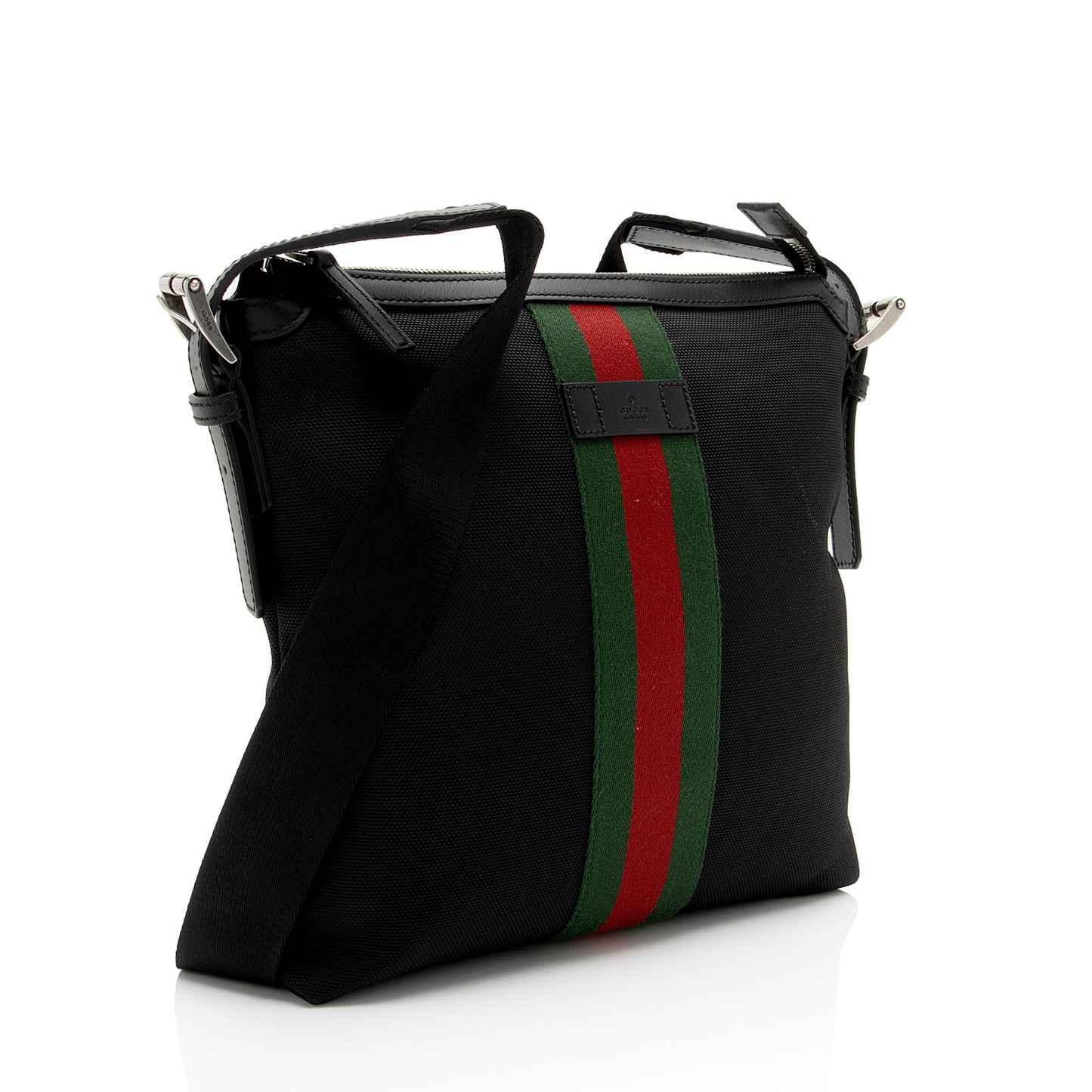 Gucci Nylon Leather Canvas Shoulder Bag