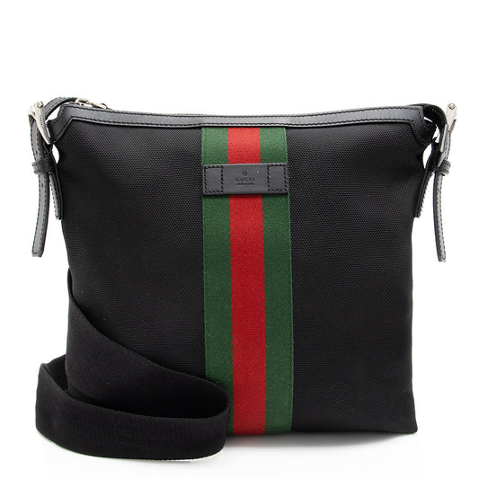 Gucci Nylon Leather Canvas Shoulder Bag