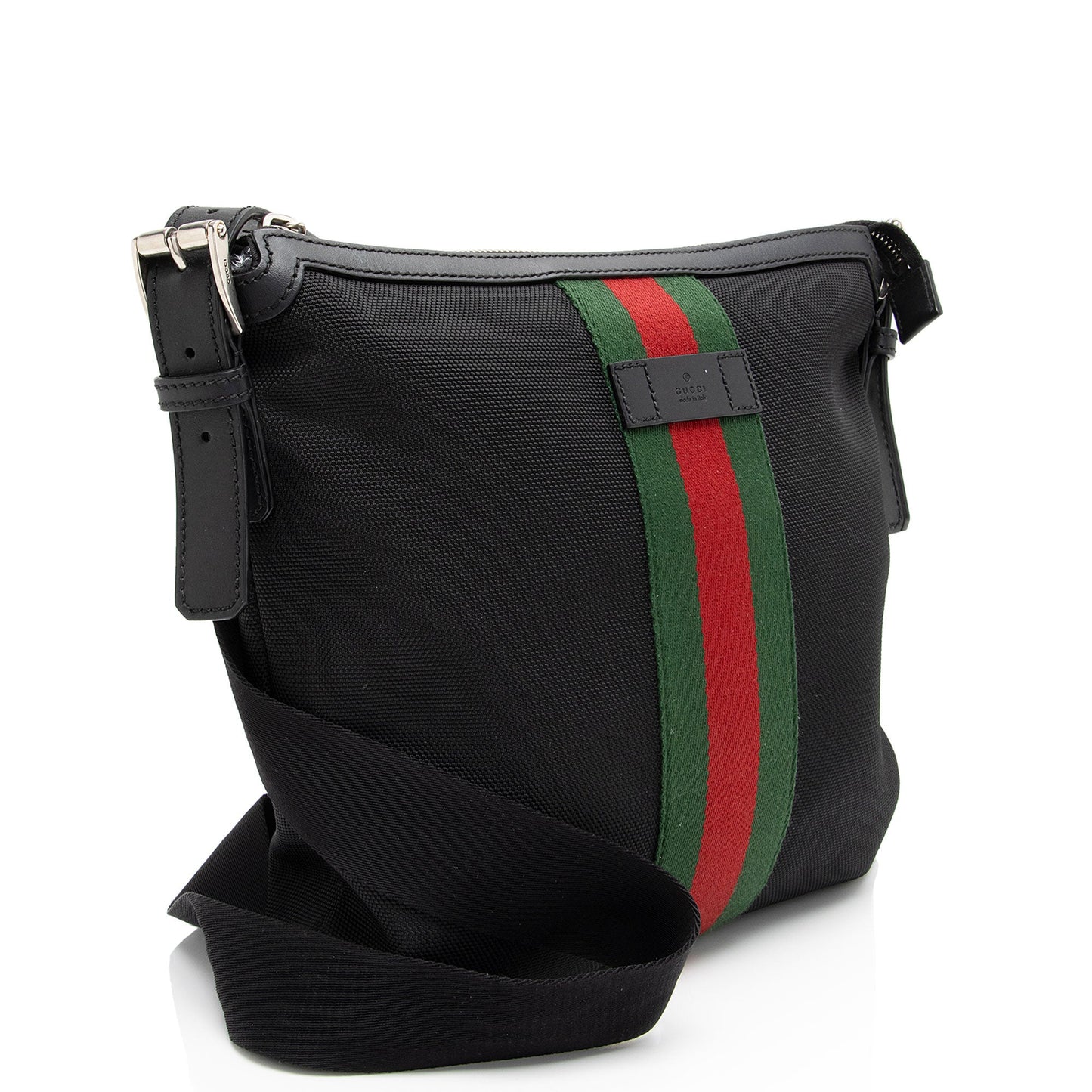 Gucci Nylon Leather Canvas Shoulder Bag