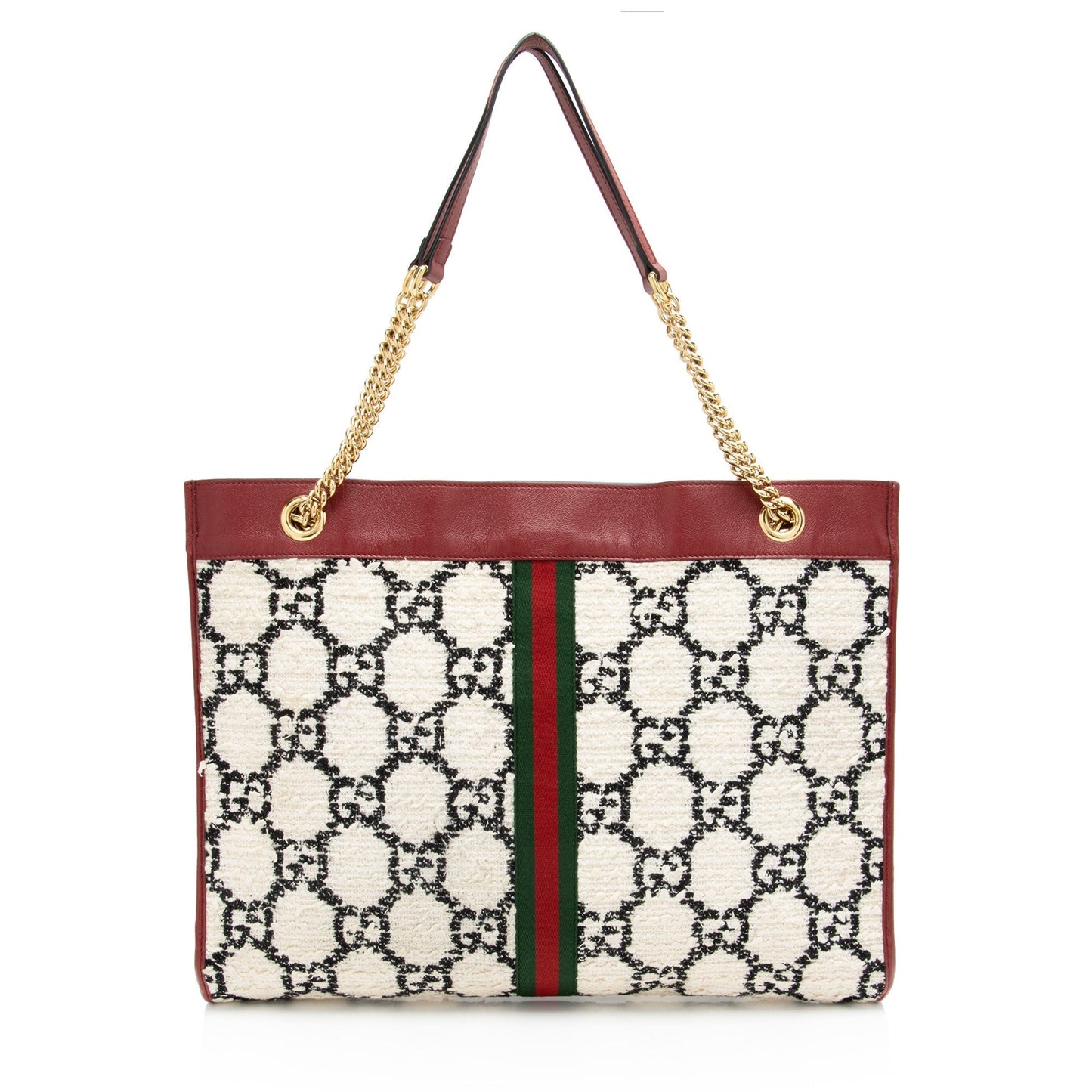 Gucci Nylon Pochette Leather Tote
