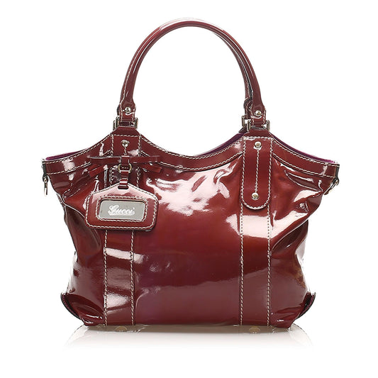 Gucci Leather Patent Leather Tote Style 4