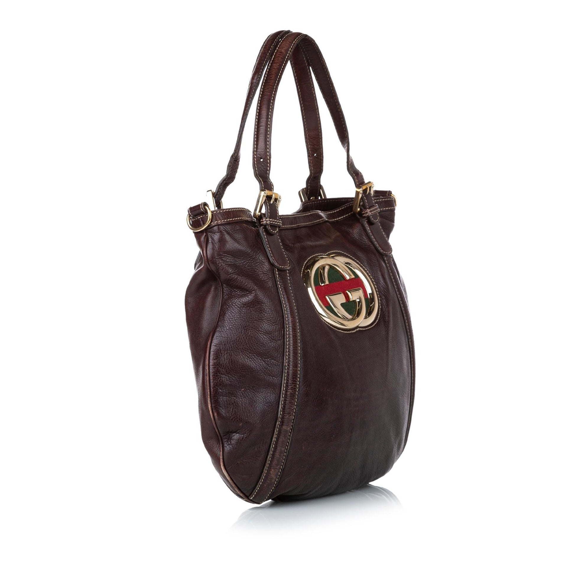 Gucci Web Leather Satchel