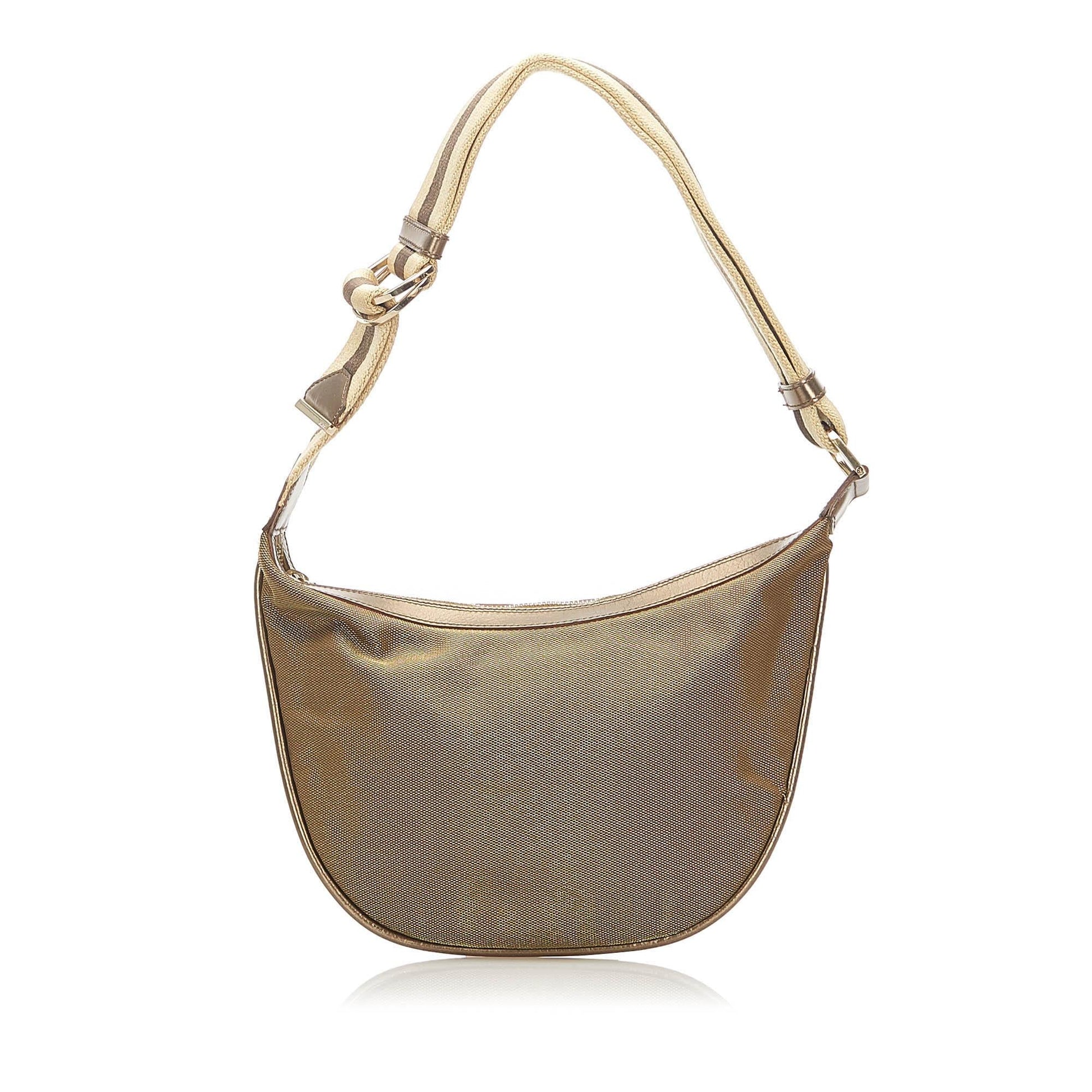 Gucci Web Canvas Shoulder Bag (SHG-32365)