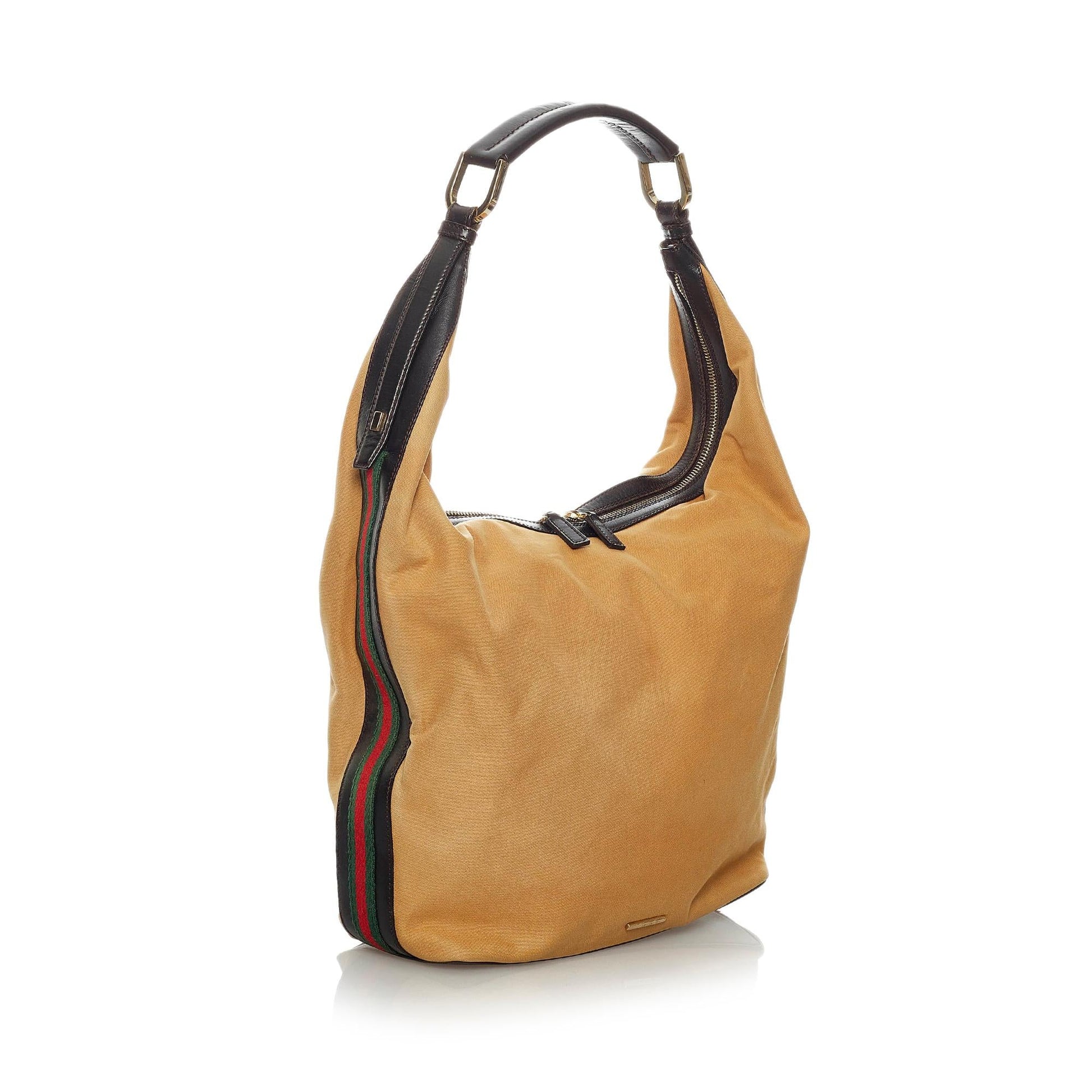 Gucci Web Canvas Shoulder Bag (SHG-34179)