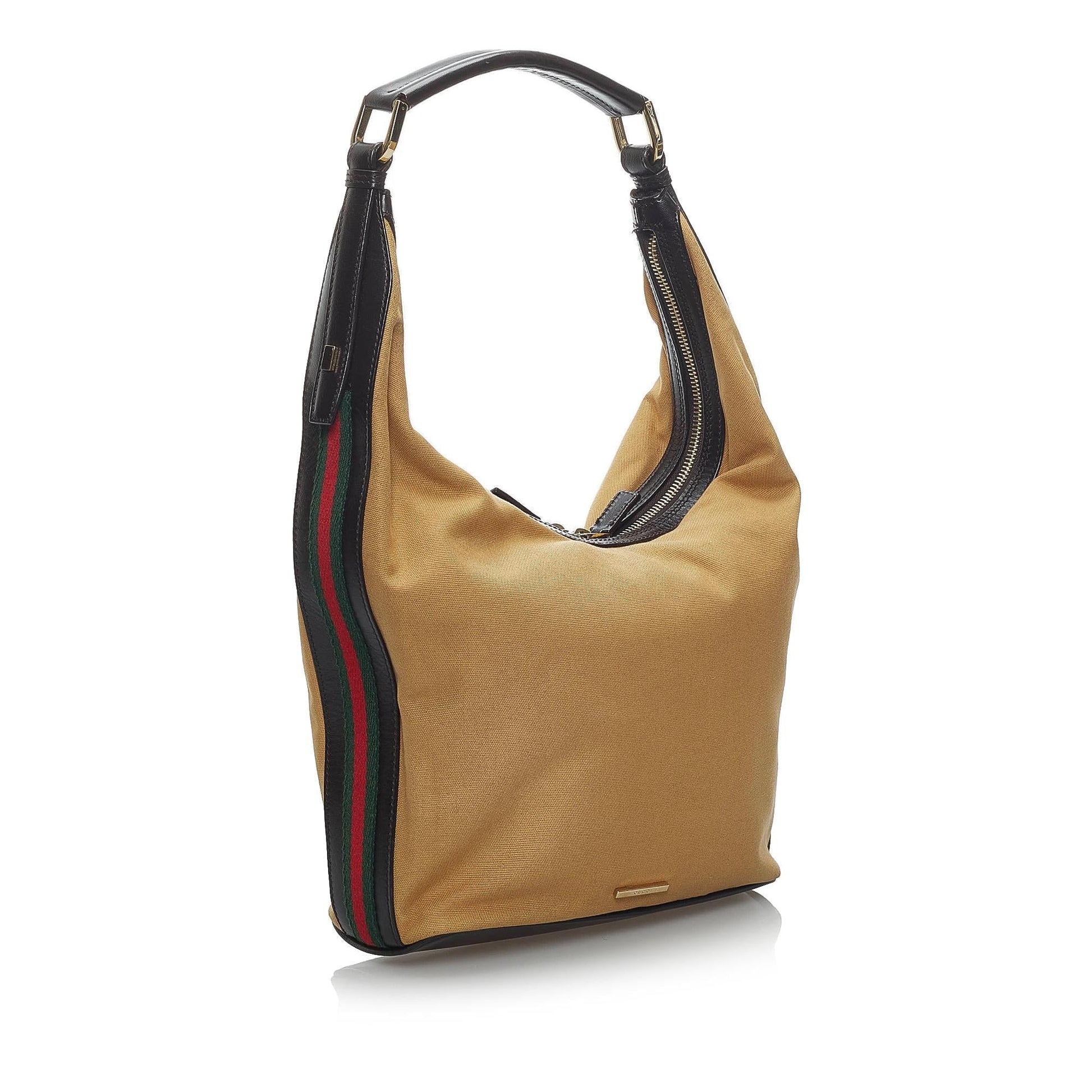 Gucci Web Canvas Shoulder Bag (SHG-34236)
