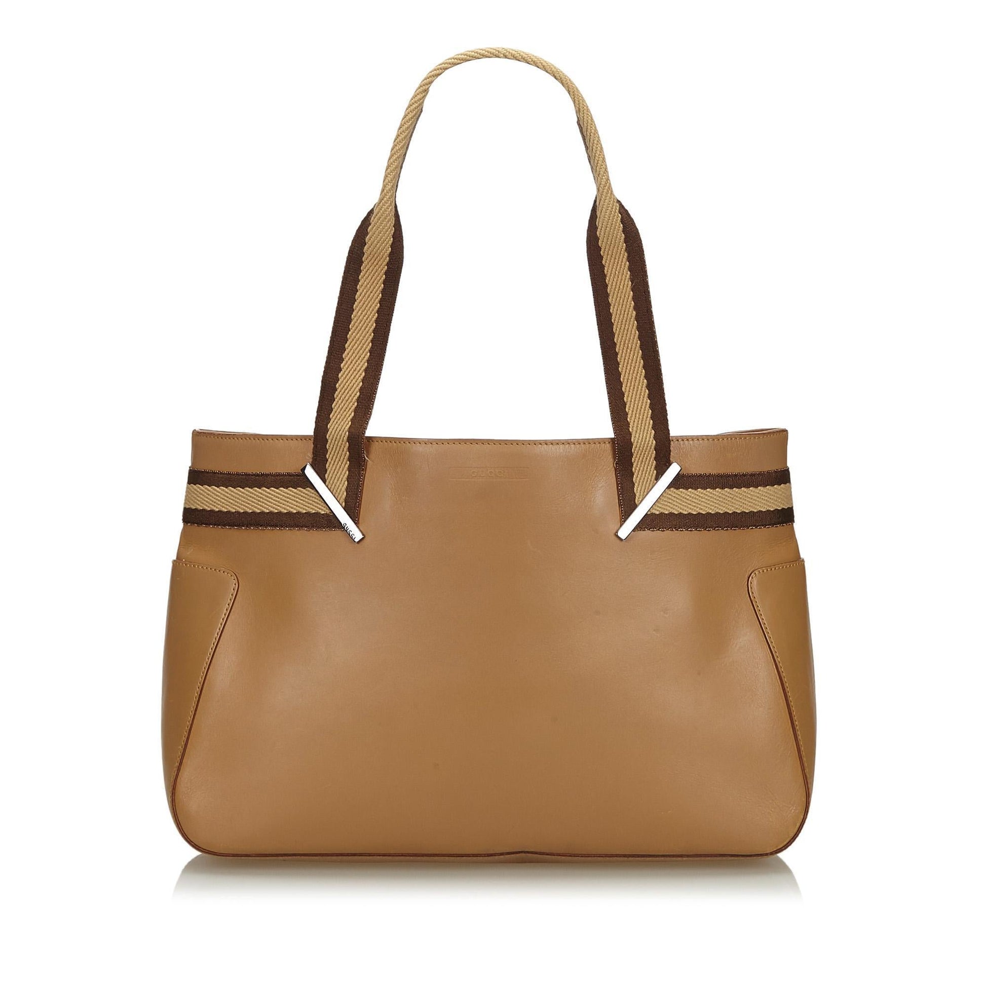 Gucci Web Leather Tote Style 1