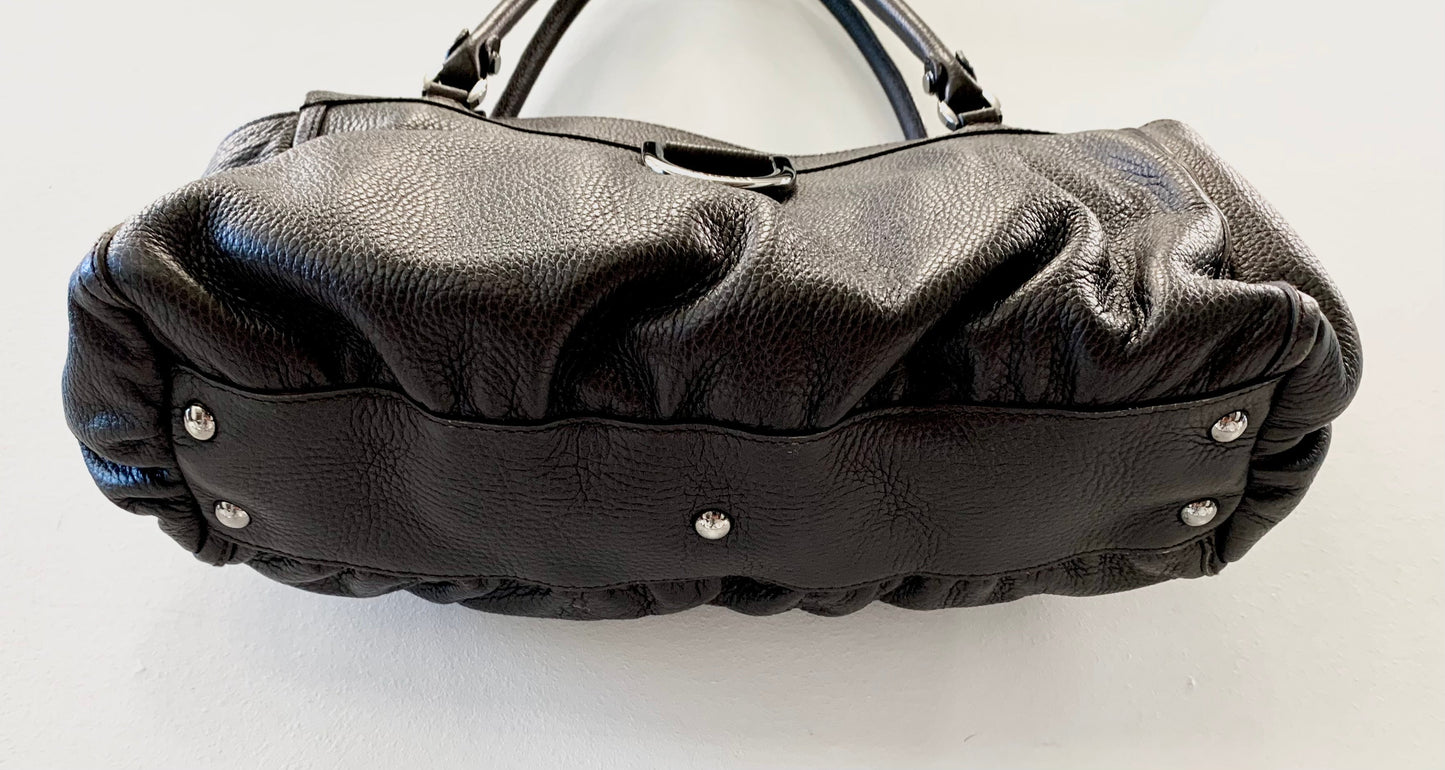 GUCCI BLACK LEATHER D-RING BAG