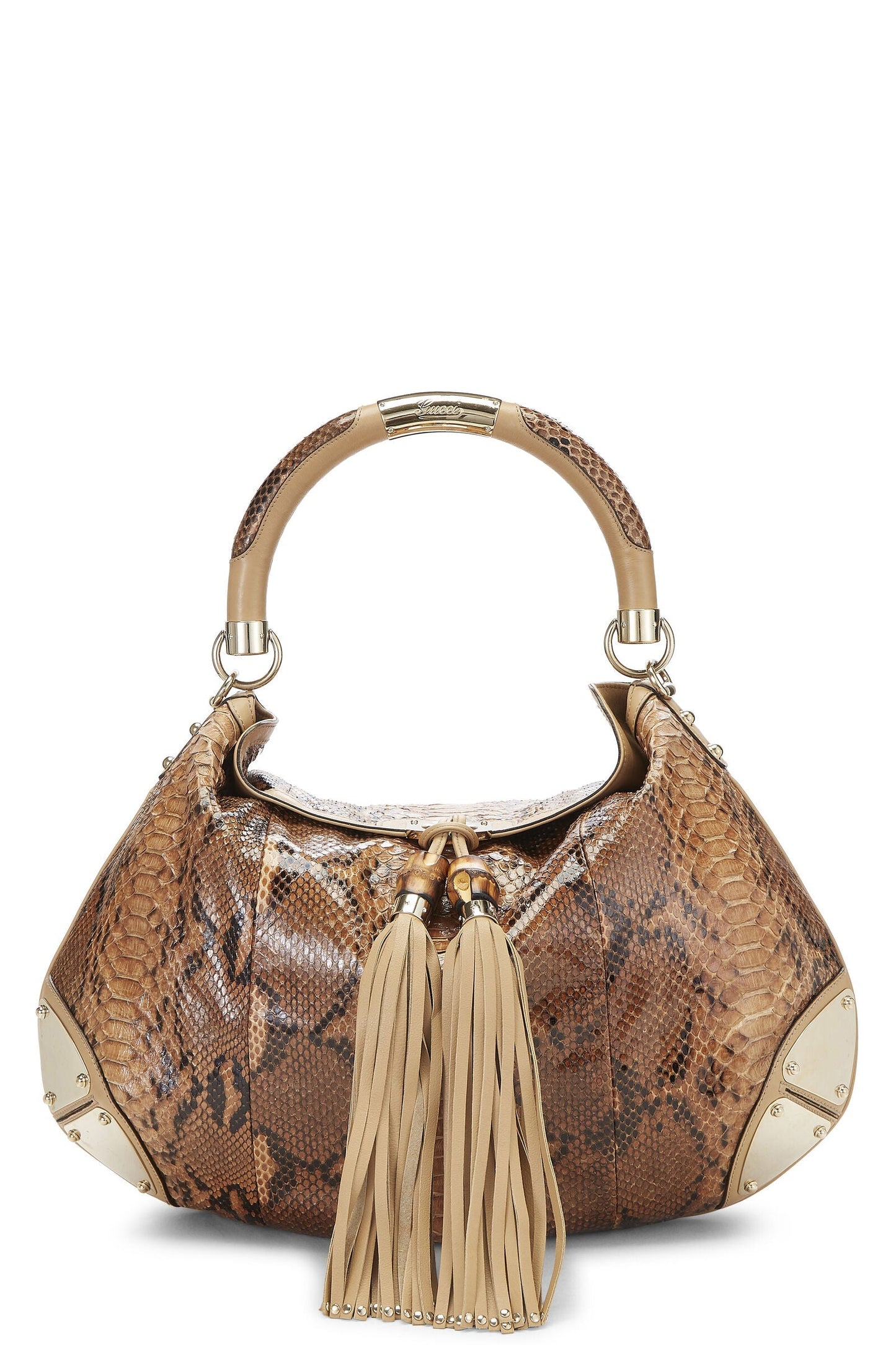Gucci Caro Leather Canvas Shoulder Bag