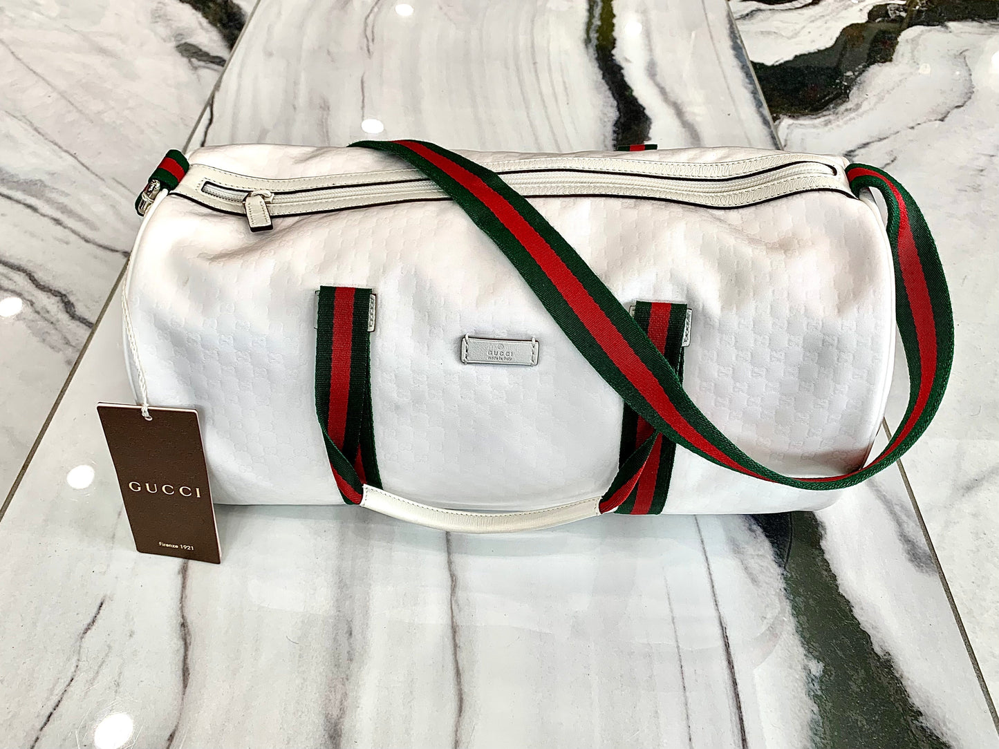 Gucci Nylon Caro Leather Handbag