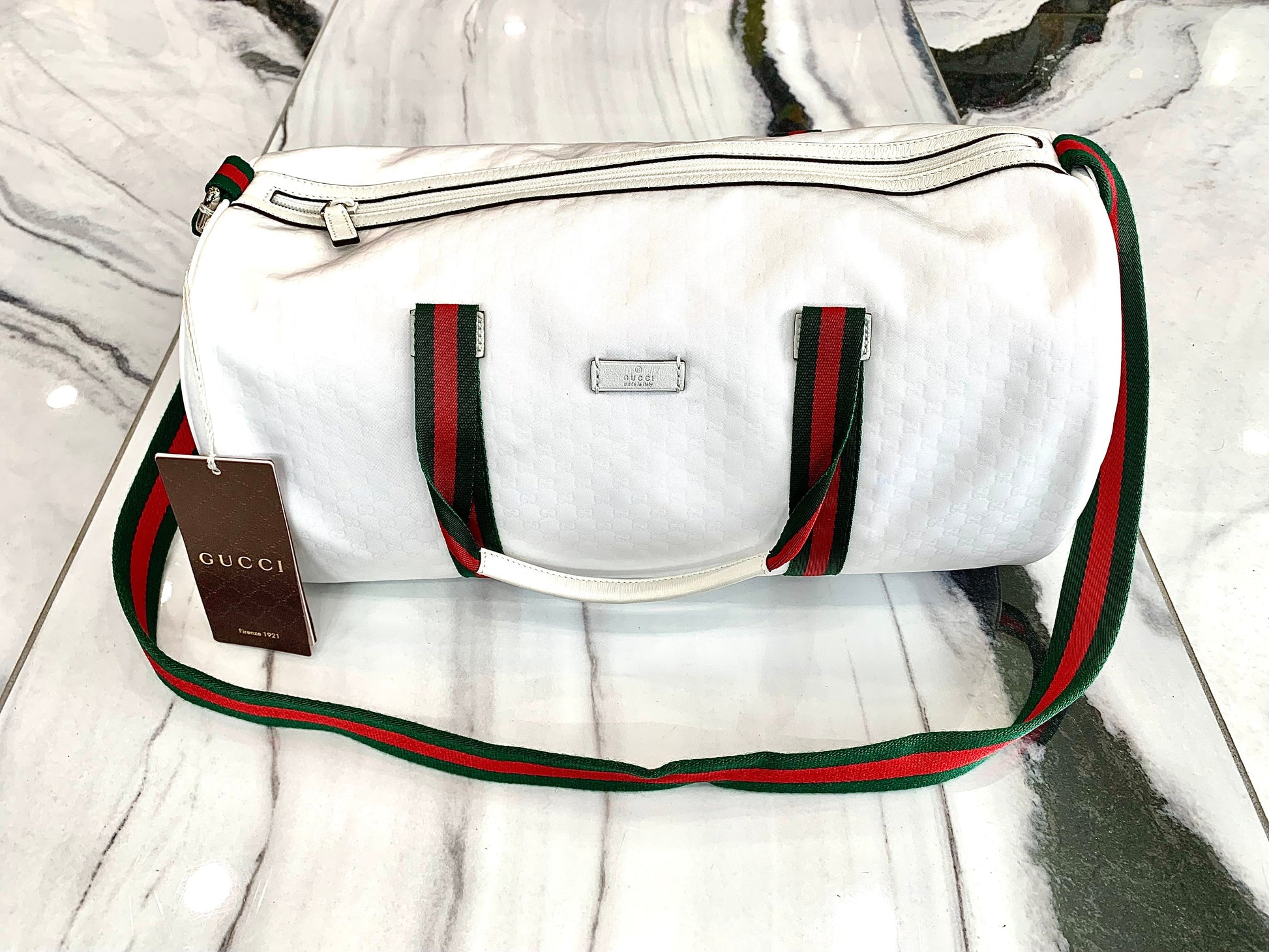 Gucci Nylon Caro Leather Handbag
