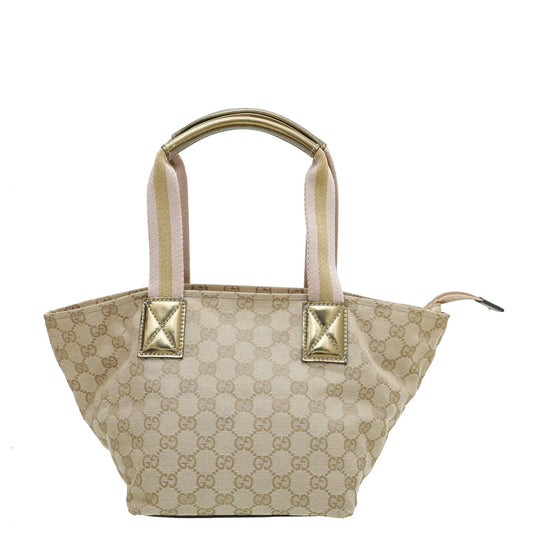 Gucci Leather Canvas Tote