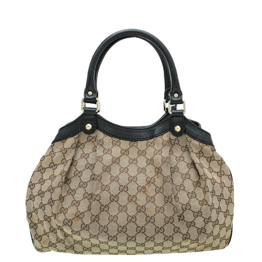 Gucci Leather Canvas Tote