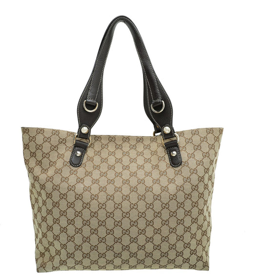 Gucci Leather Canvas Tote