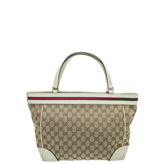 Gucci Leather Canvas Tote