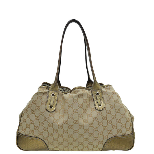 Gucci Leather Canvas Tote