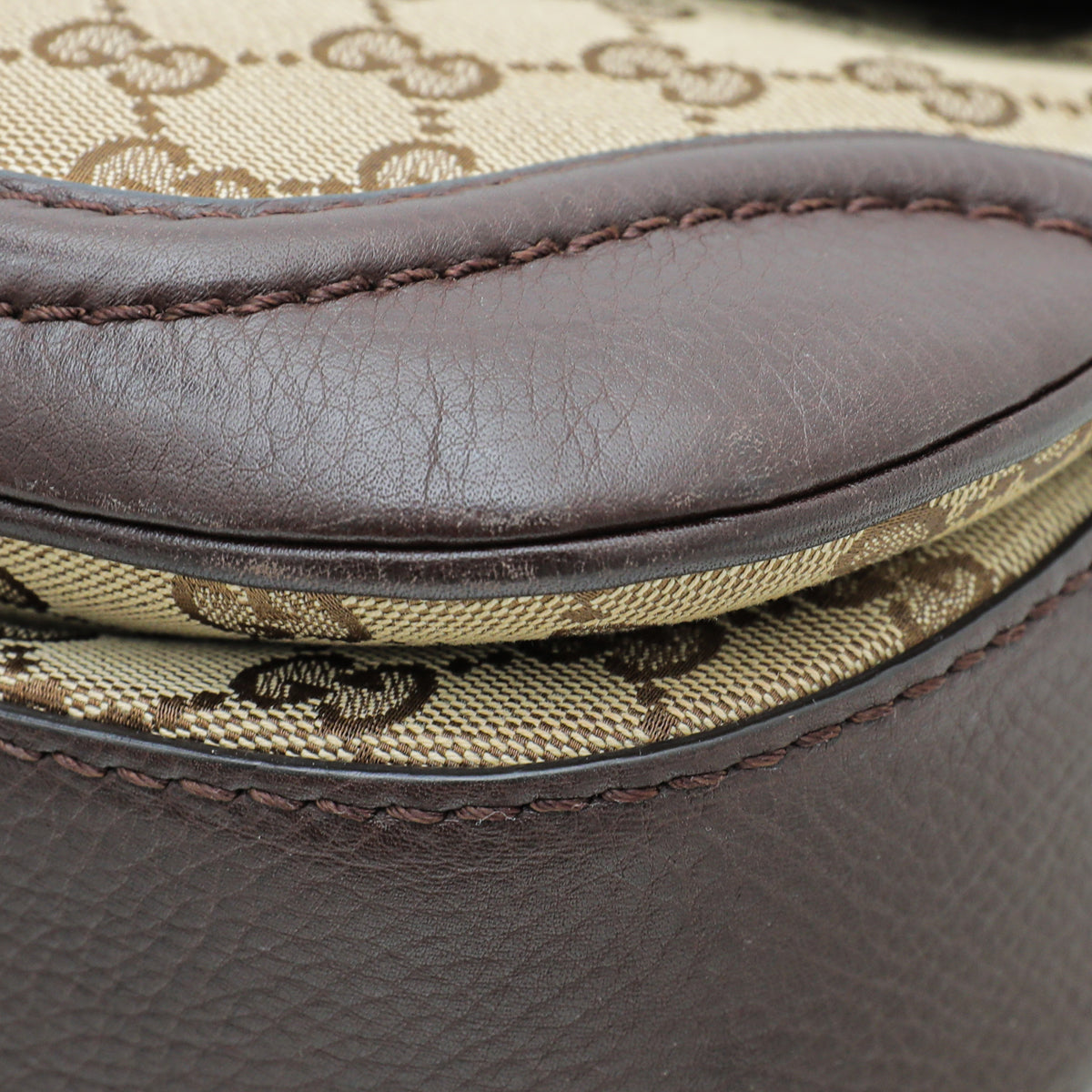 Gucci Leather Canvas Shoulder Bag