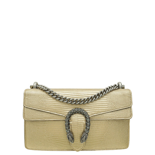 Gucci Gold Lizard Dionysus Small Shoulder Bag