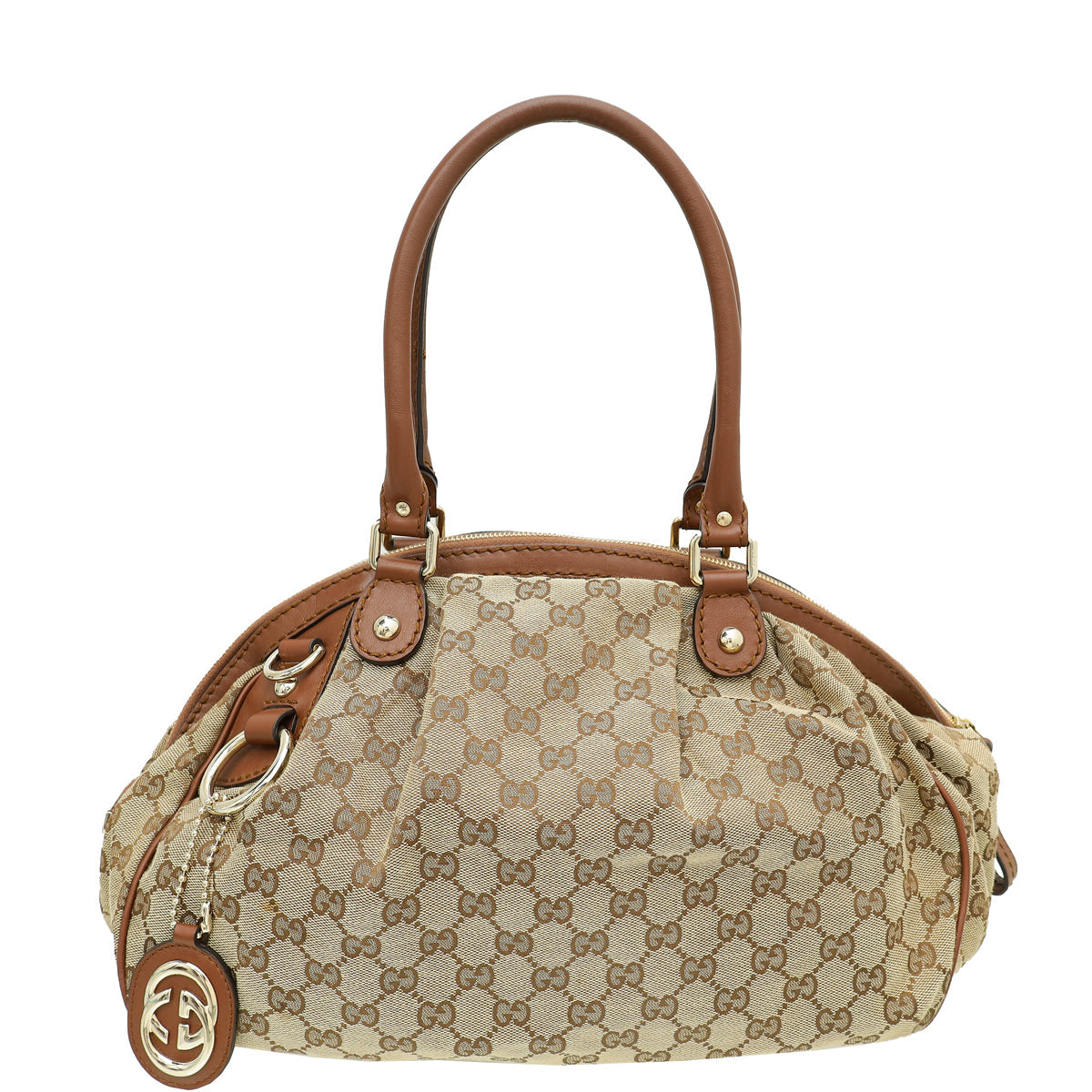 Gucci Leather Canvas Shoulder Bag
