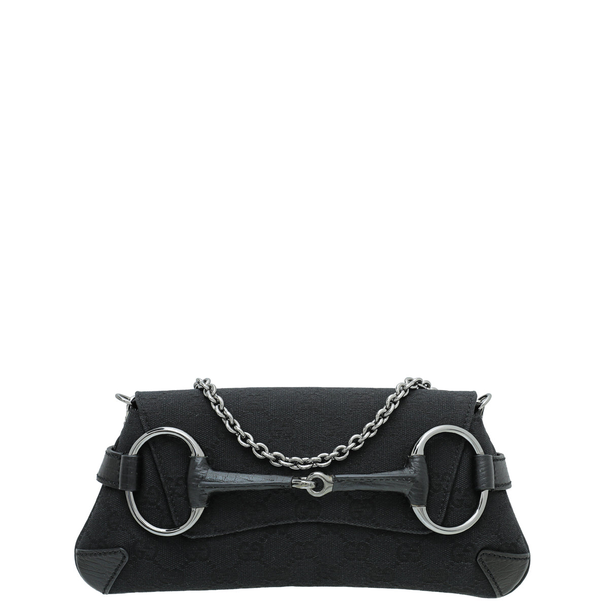 Gucci Pochette Leather Canvas Shoulder Bag