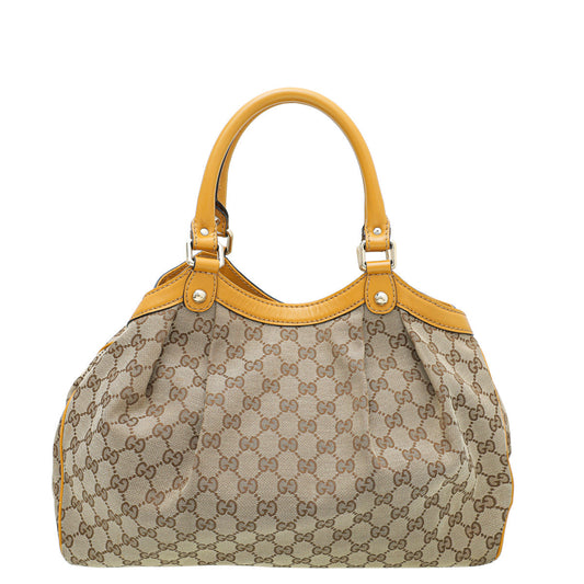 Gucci Leather Canvas Tote