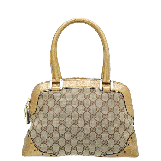 Gucci Leather Canvas Tote