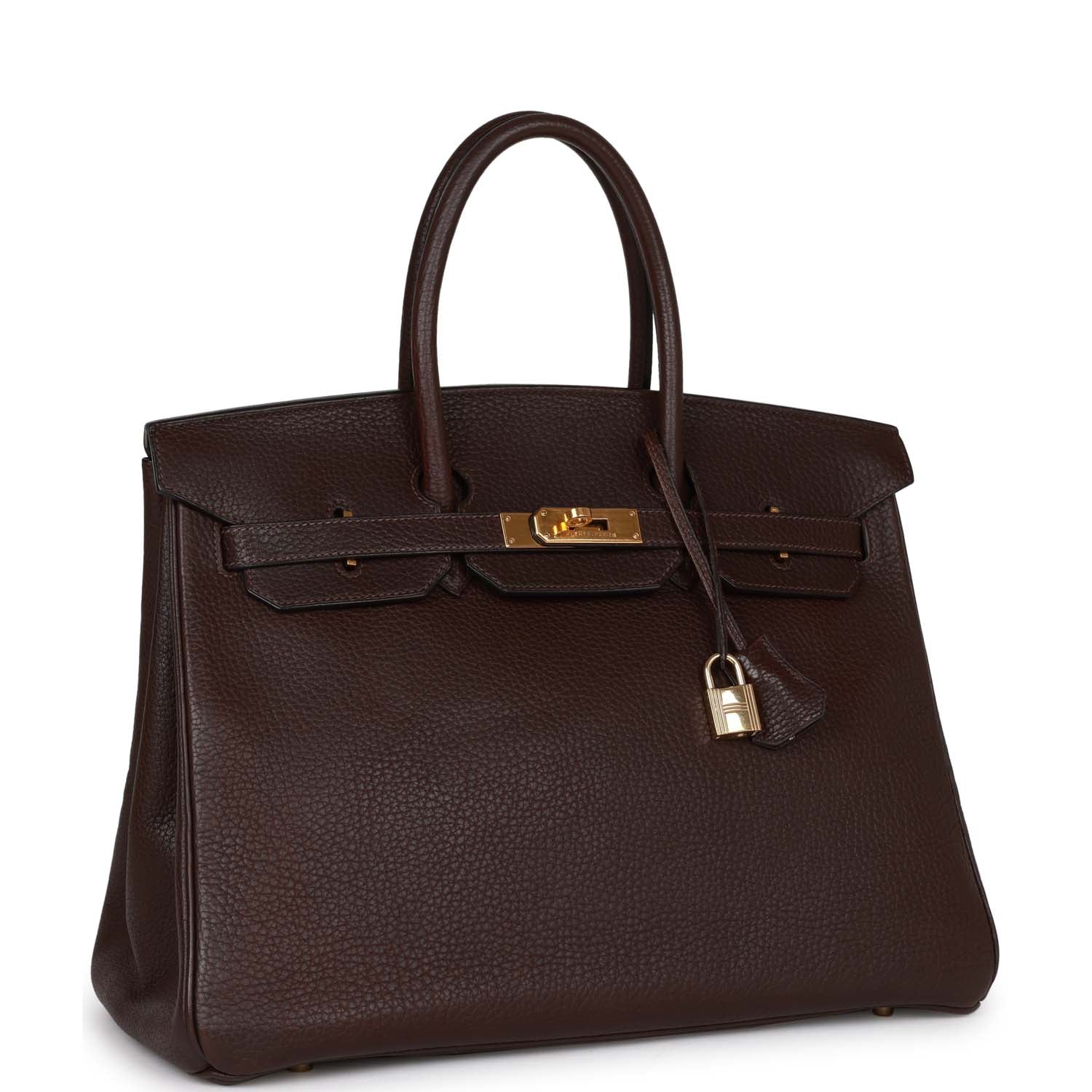 Hermes Birkin 35 Marron Fonce Fjord Gold Hardware