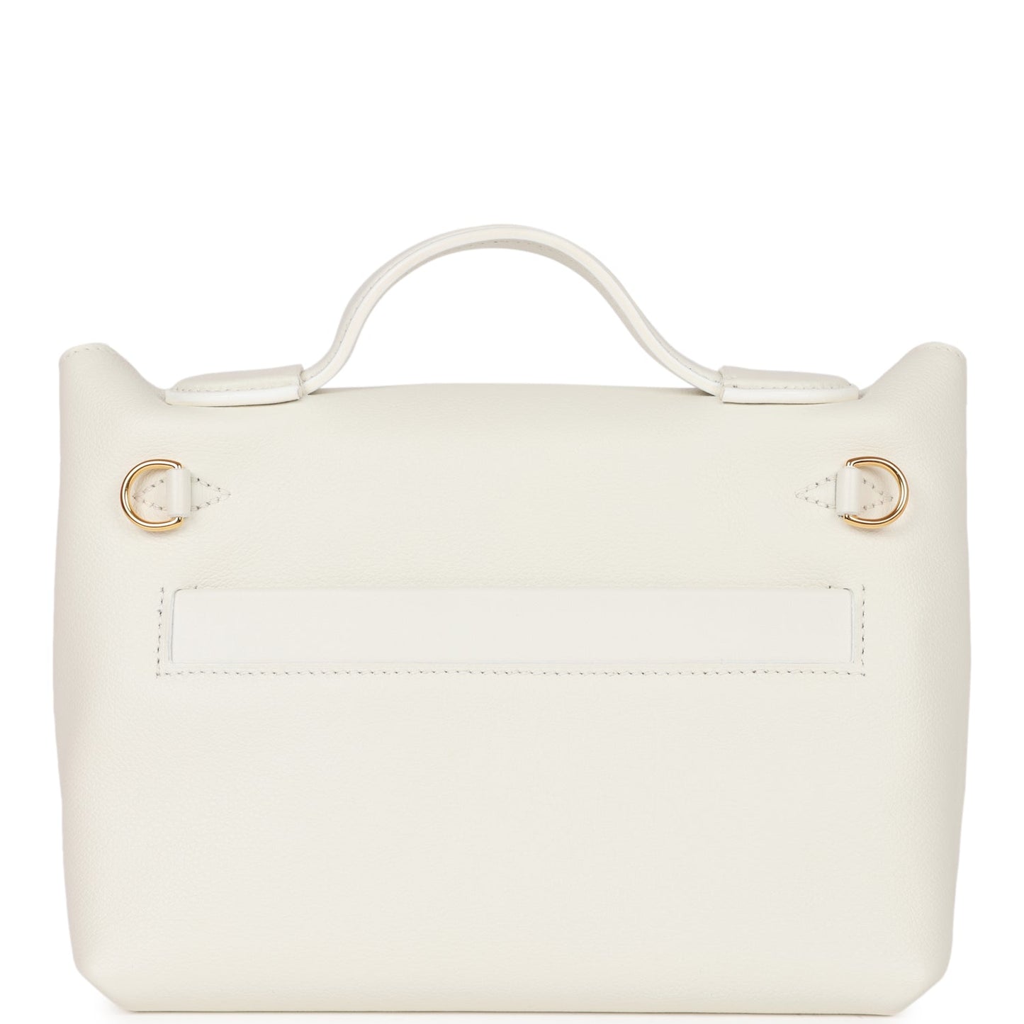 Luxury Hermes Mini 24/24 Bag White Evercolor and Swift Gold Hardware