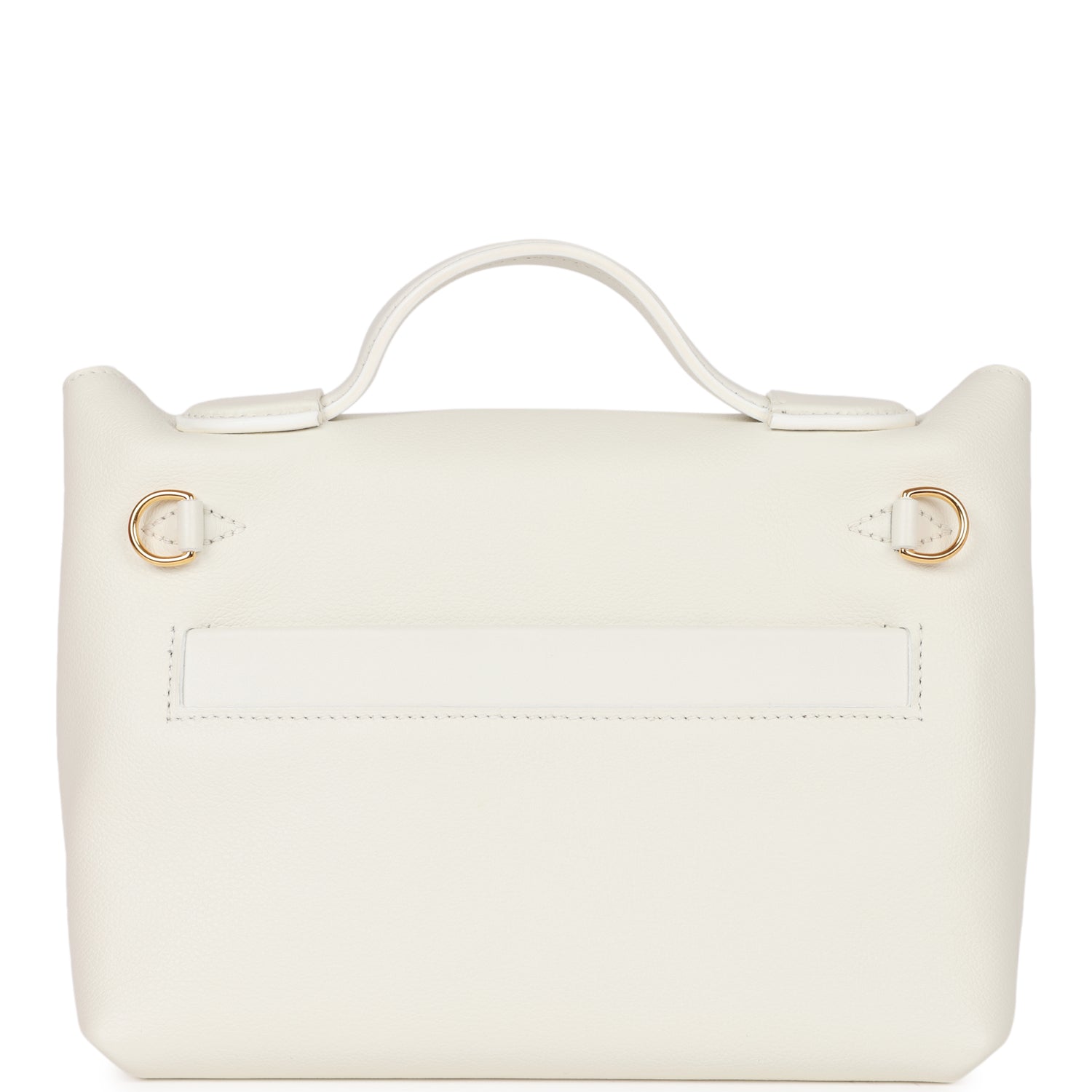 Luxury Hermes Mini 24/24 Bag White Evercolor and Swift Gold Hardware