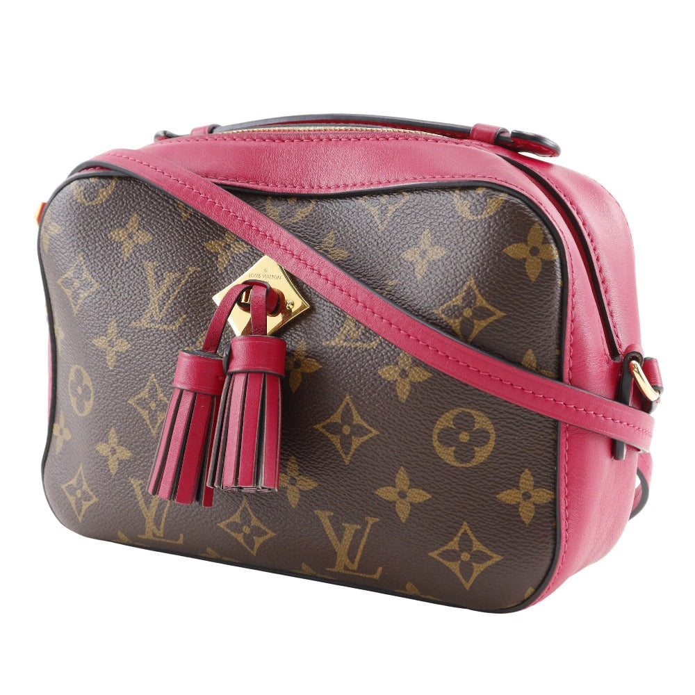 LOUIS VUITTON Shoulder Bag Monogram canvas Brown / red Saintonge Women
