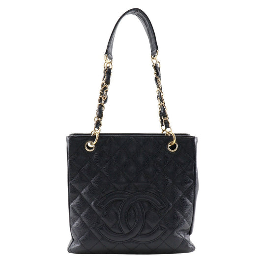 Chanel Caviar Skin Chain Tote Shoulder Bag