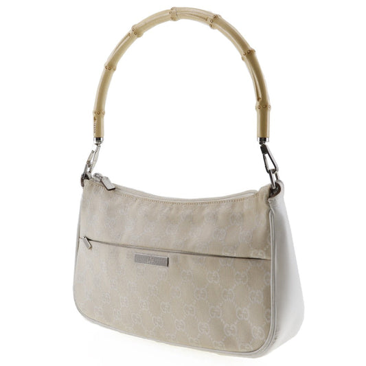 GUCCI Shoulder Bag 001.3865 GG canvas White Bamboo one belt Women