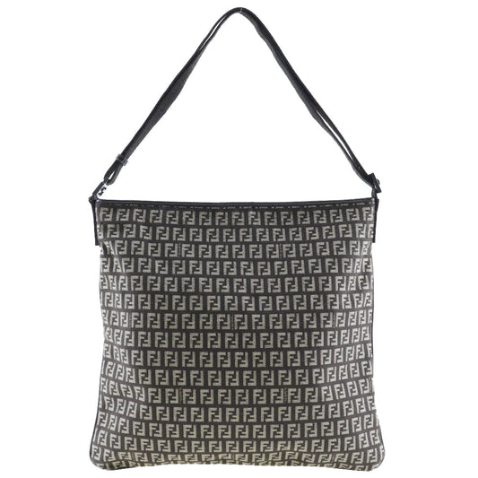 FENDI Shoulder Bag canvas Brown Zucchino one belt Women