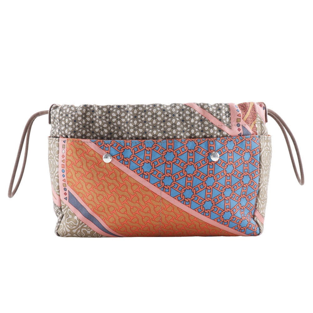 HERMES Pouch Silk, Vaubarenia Brown / orange CARRE EN CRAVATES Foolby 20 Women