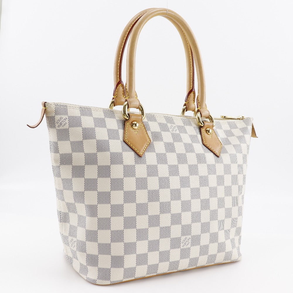 LOUIS VUITTON Handbag Damier Azur Canvas White Saleya PM Women