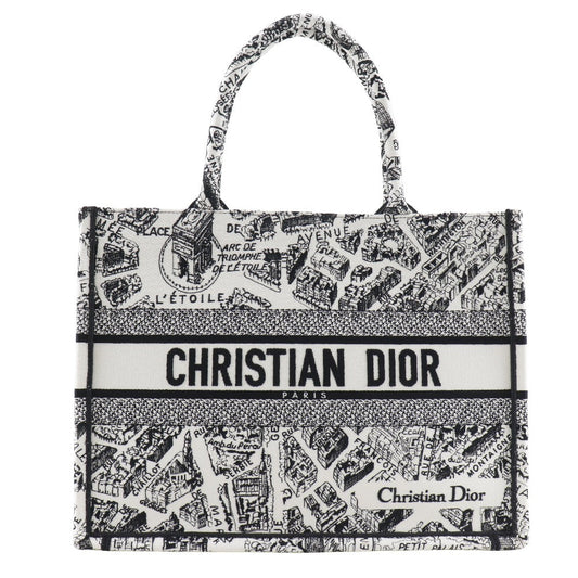 Christian Dior Tote Bag canvas White Toile de Jui Book Tote Medium