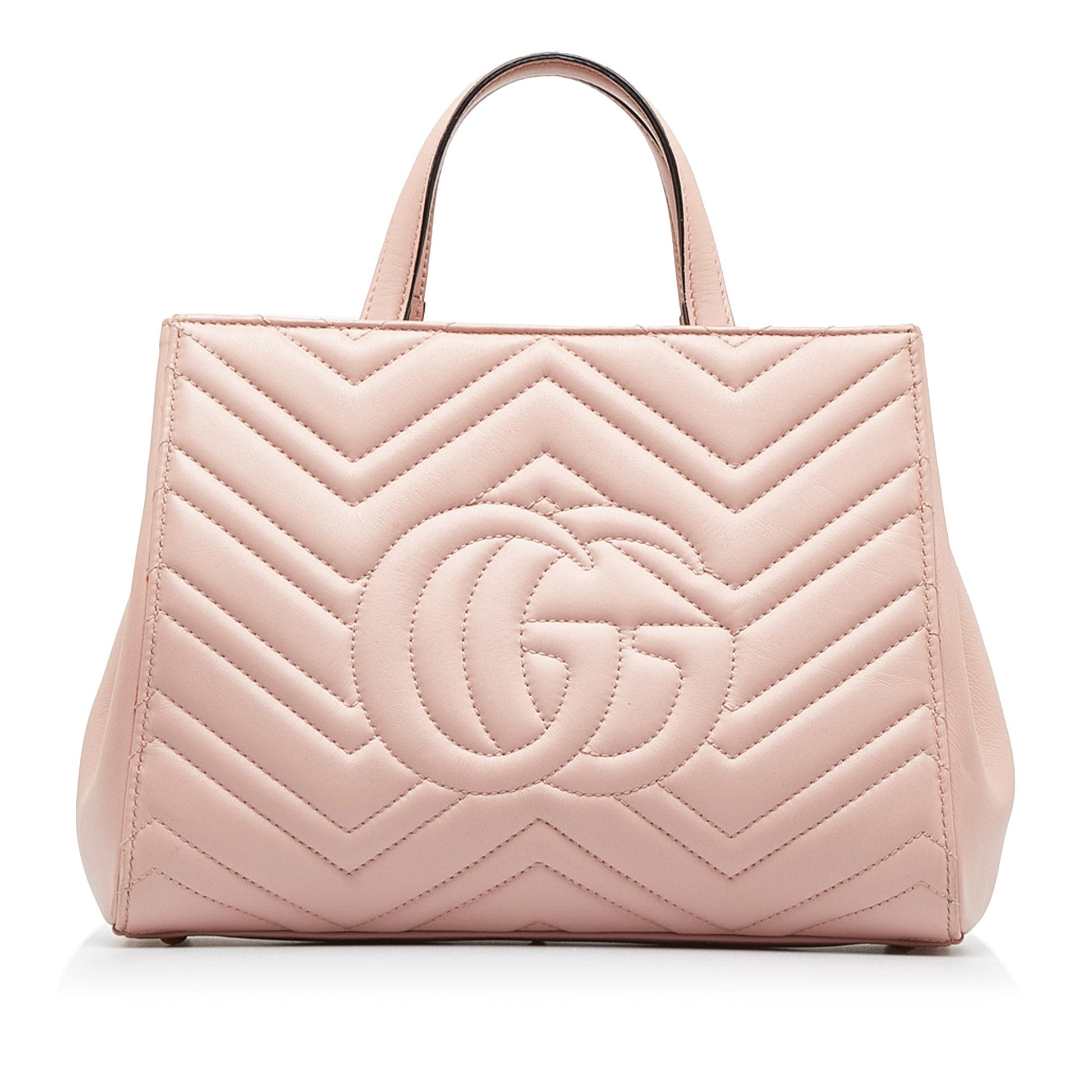 Gucci GG Marmont Pink Leather Quilted Tote Style 2