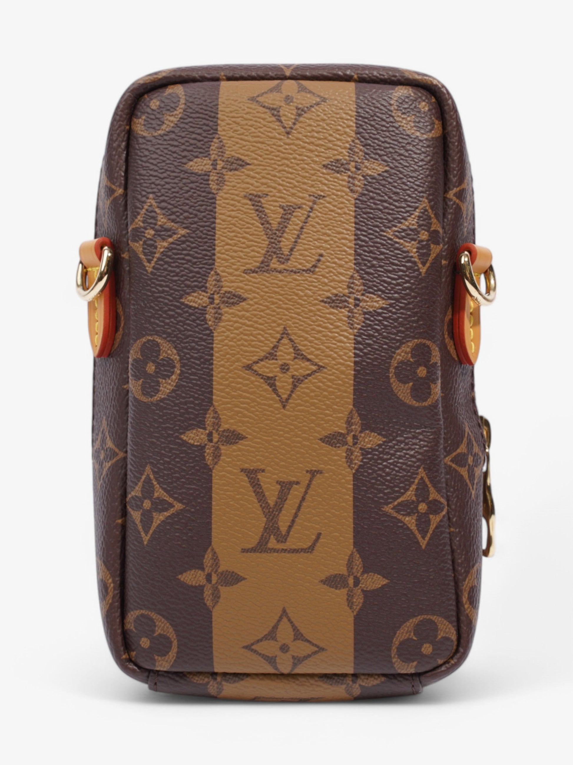 Louis Vuitton Double Phone Pouch Shoulder Bag Monogram / Monogram Reverse / Yellow Coated Canvas