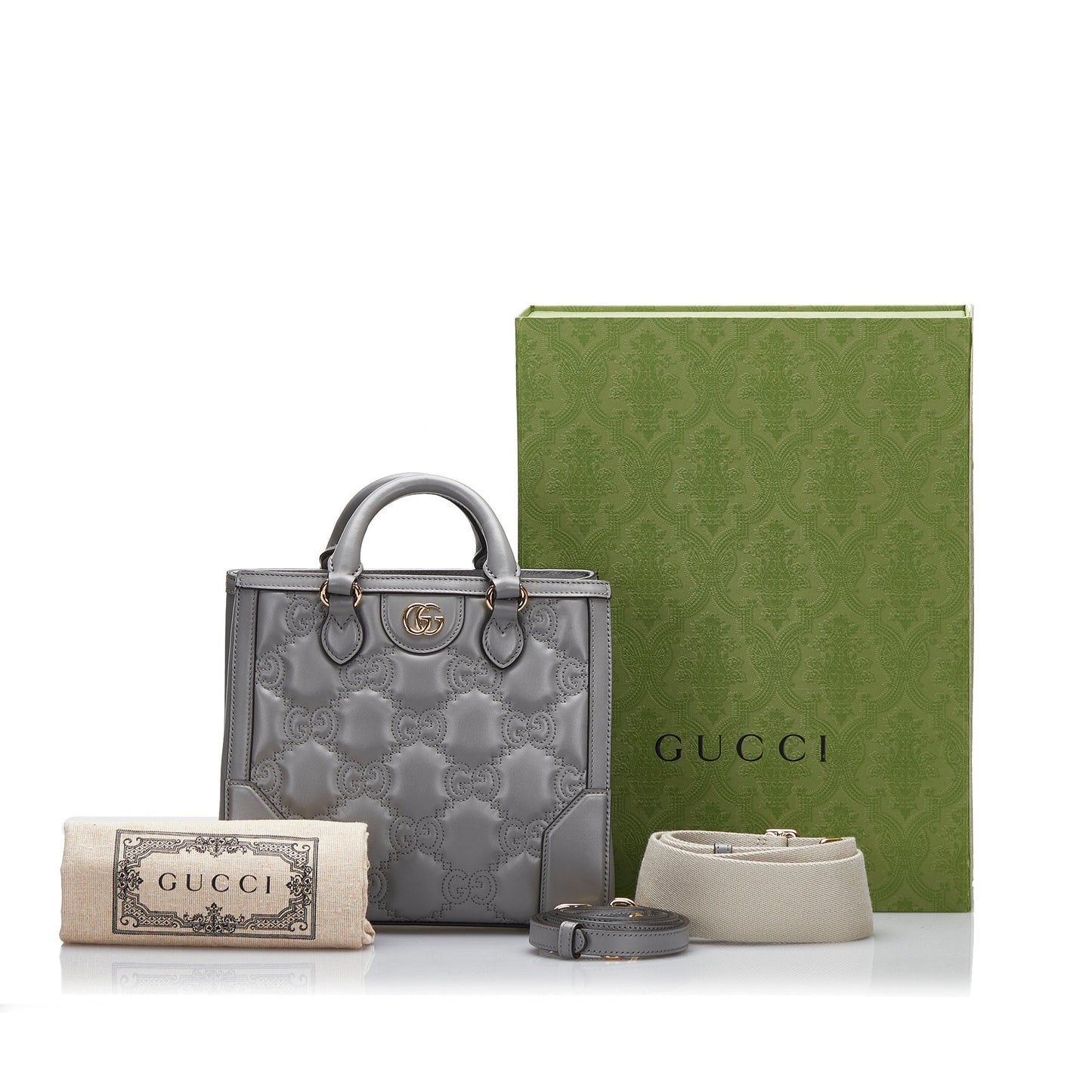 Gucci Grey Leather Shoulder Bag