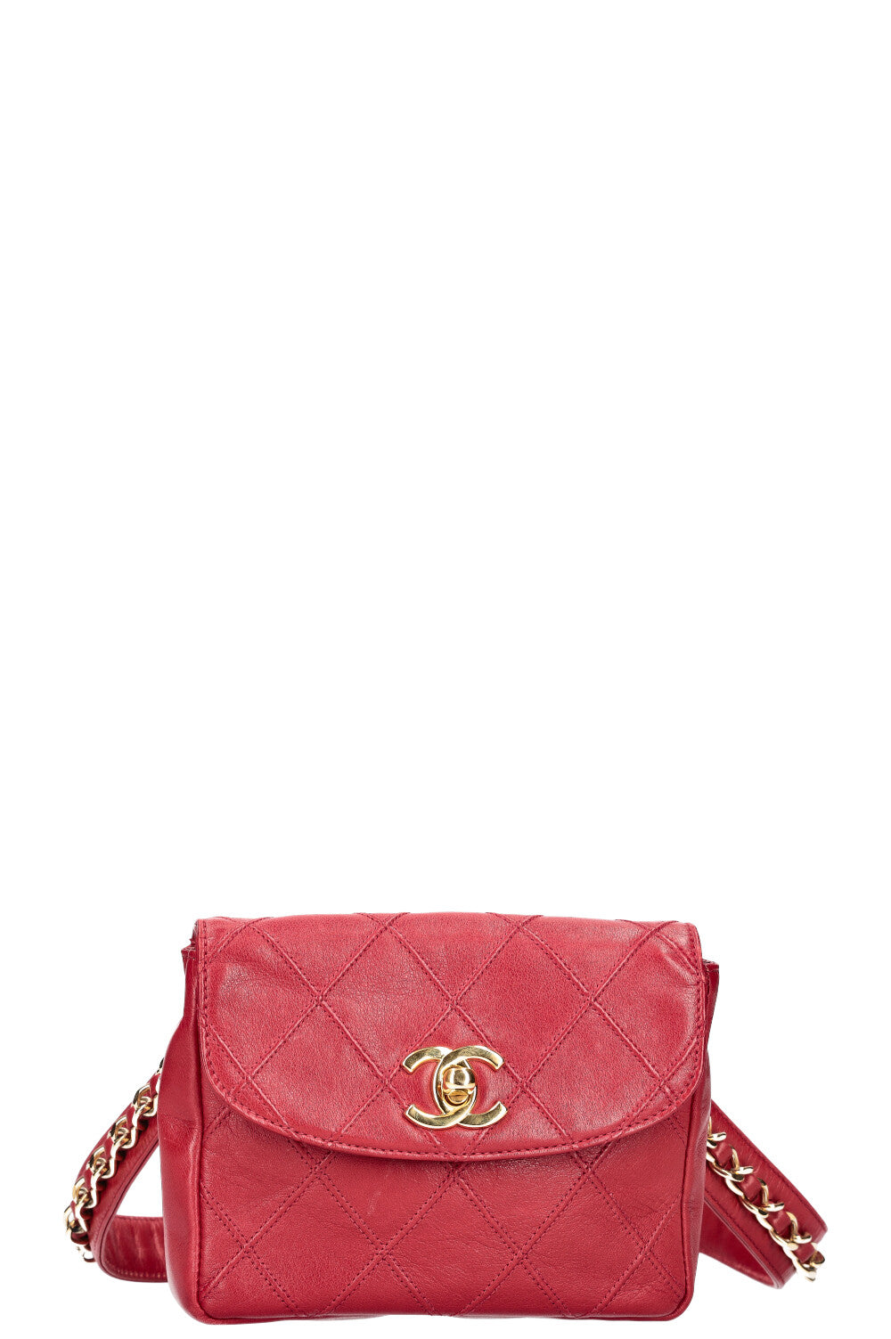 CHANEL Belt Bag MatelassÃ© Red
