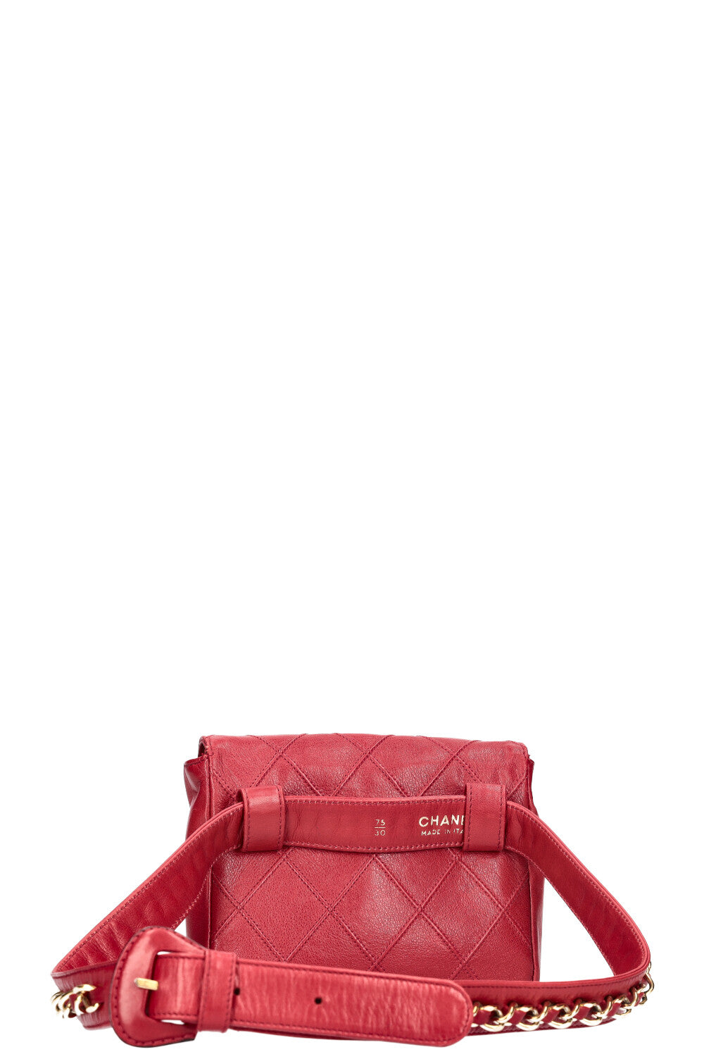 CHANEL Belt Bag MatelassÃ© Red