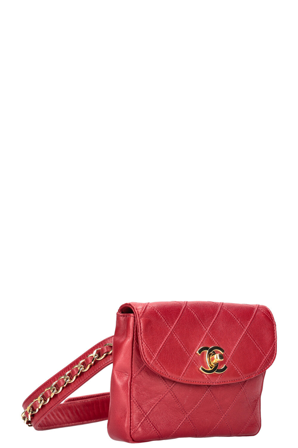 CHANEL Belt Bag MatelassÃ© Red