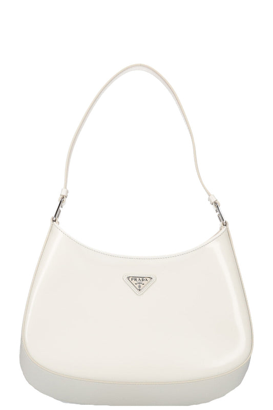 PRADA Cleo Shoulder Bag Brushed Leather White