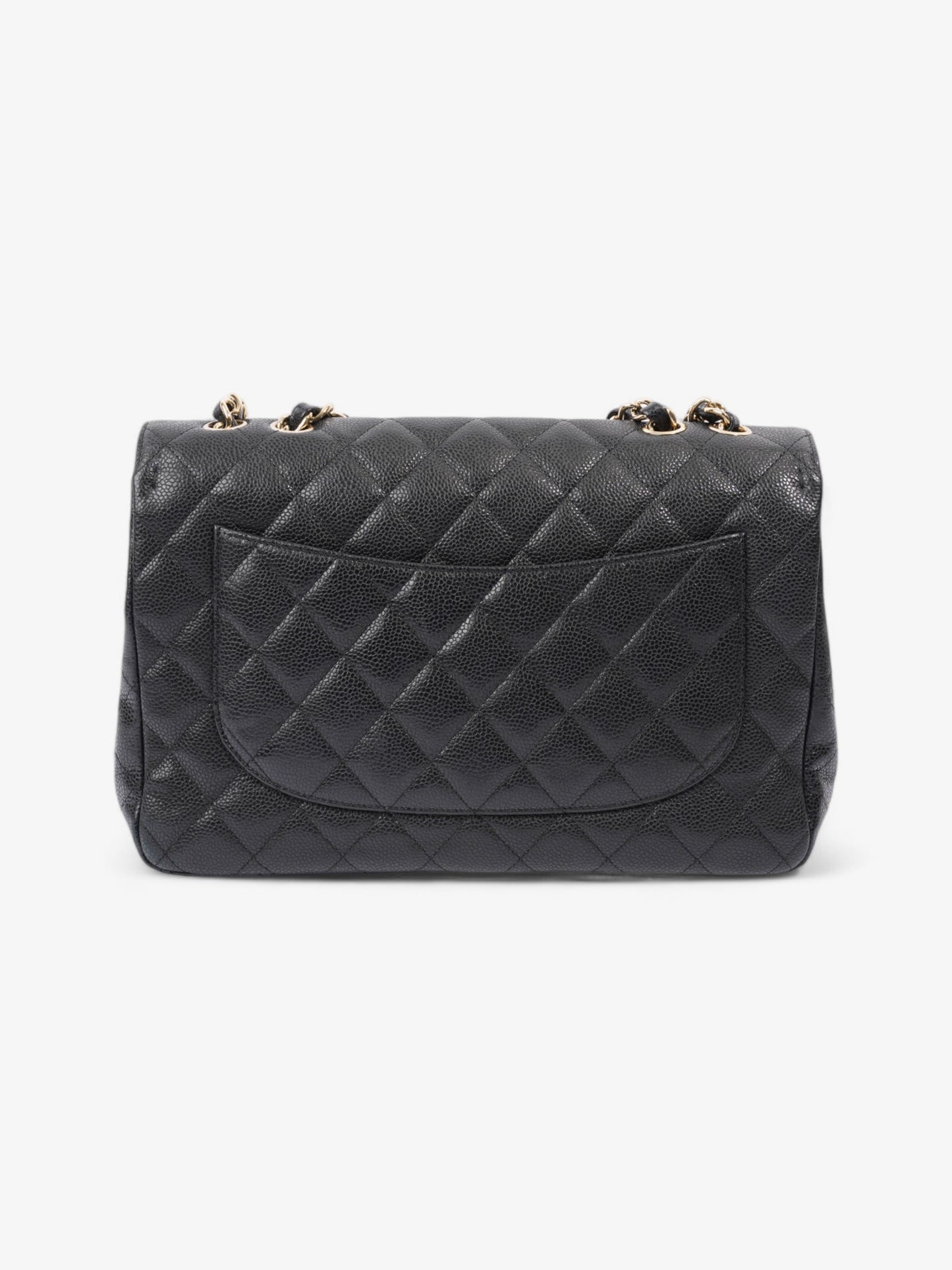 Chanel Classic Single Flap Black Caviar Leather Jumbo