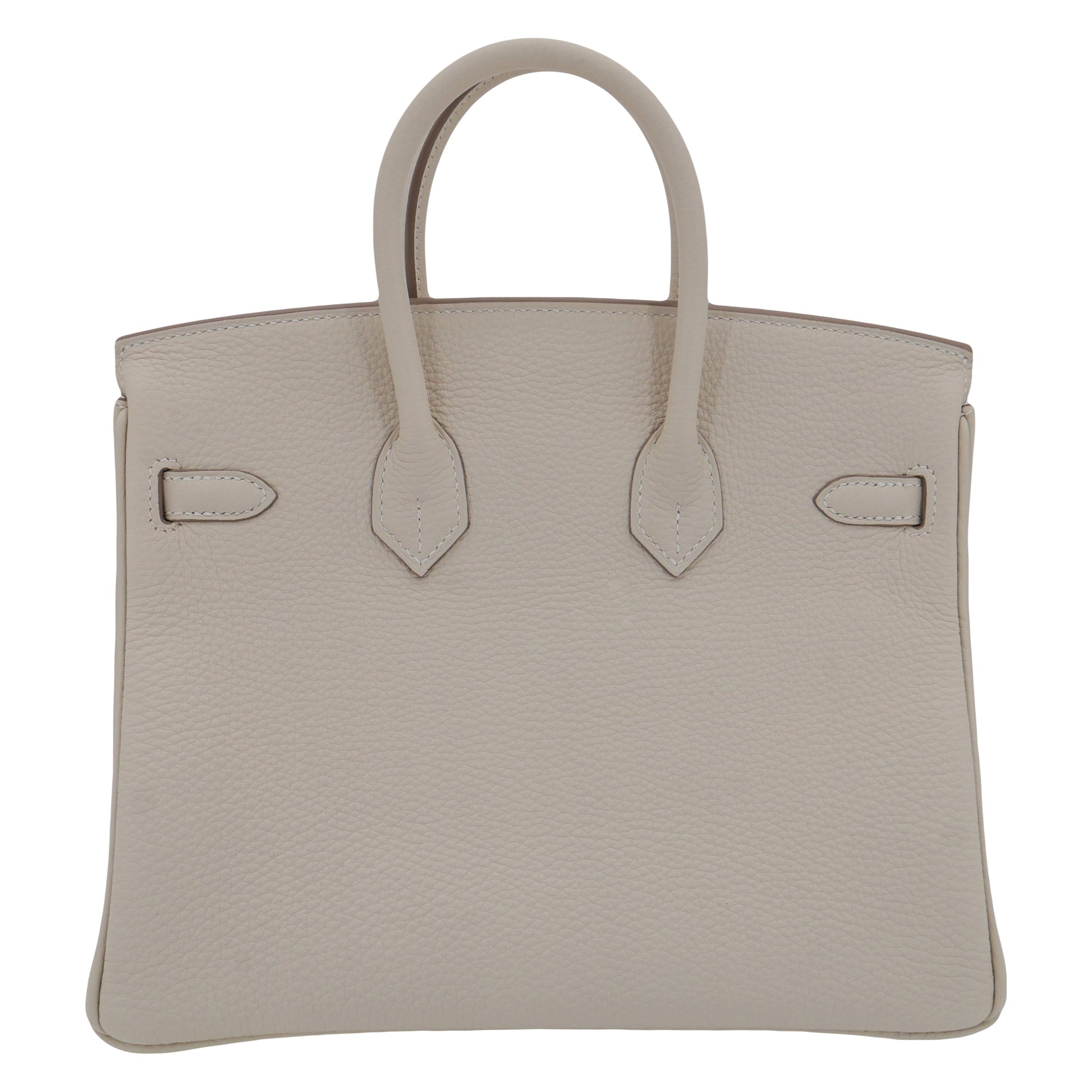 Hermes25cm Birkin Craie Togo Leather Rose Gold Hardware