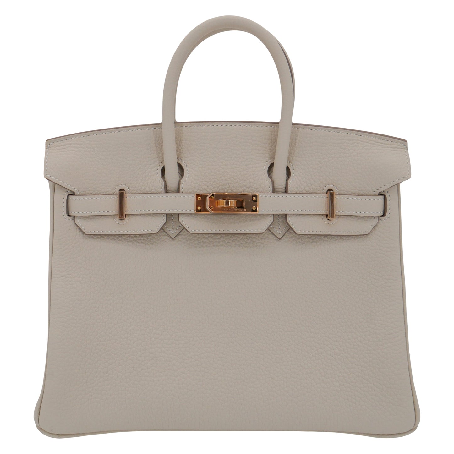 Hermes25cm Birkin Craie Togo Leather Rose Gold Hardware